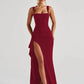 Elegant Spaghetti Strap Sexy Maxi Dress Women Gown Fashion Sleeveless Backless Thigh High Split Draped Club Long Dress
