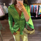 Women Glossy Satin Slim Fit Shirt Lapel Collar Long Sleeve Flared Cuff Button‑Down Blouse Silky Elegant Party Daily Tops