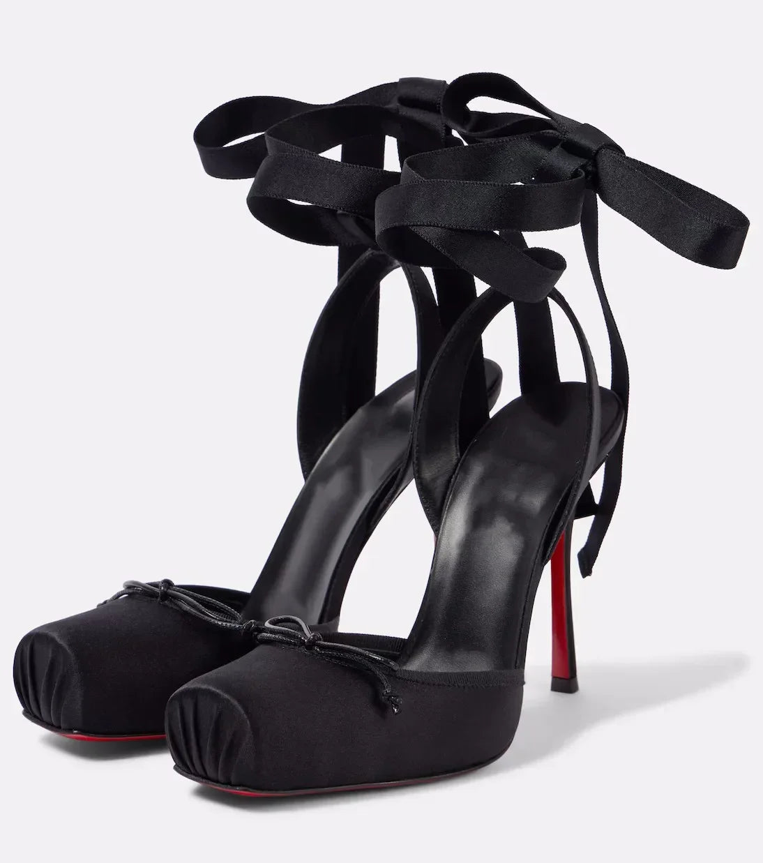 2026 Women's New Summer Square Satin High Heel Sandals with Ankle Strap, Fashionable Party and Banquet Ballet High Heels