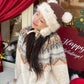 Y2K Cute Plush Hat Ear Flap Solid Tie Beanie For Women
