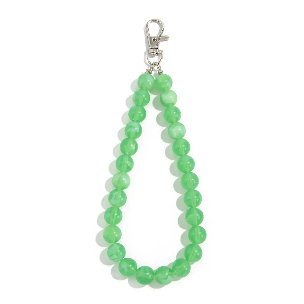 Kpop Fashion Acrylic Beaded Bag Keychain Women Men Exquisite Simple Creative Wallet Chain High Quality Jewelry Accessories