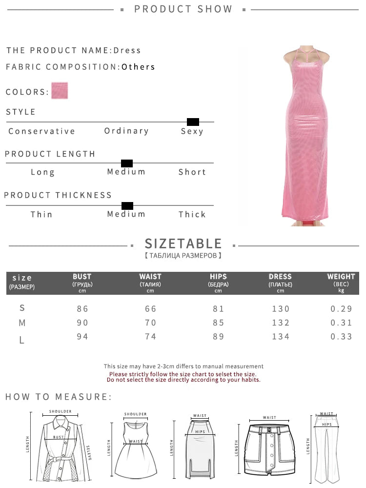 Shiny Sequins Long Dress Woman Low-Neck Backless Sleeveless High Waist Robe Summer Vacation Elegant Style Vestidos