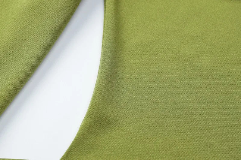 Lace Up Long Sleeve Short Dresses for Woman Fall 2025 Beautiful Ladies Dress Green Black