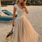 Patchwork Jacquard Mesh Maxi Dress Women v-Neck Folds Sleeveless Skinny Elegant Wedding Party Chic Vacation Vestidos