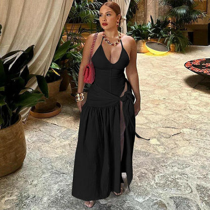 Sexy Skirt Two Piece Sets Women Fashion Halter Bodysuit And Maxi Skirt Ladies Fashion Matching Sets Ladies Dress Set