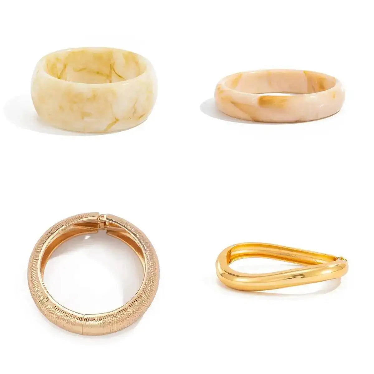 Creative Boho Off White Resin Acrylic Bracelet for Women Fashion Stackable Geometric Bangle Steampunk Jewelry Daily Gift