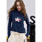 2025 Winter New Arrivals Y2K Slim Fit Half Neck Graphic Long Sleeve T-shirt For Woman
