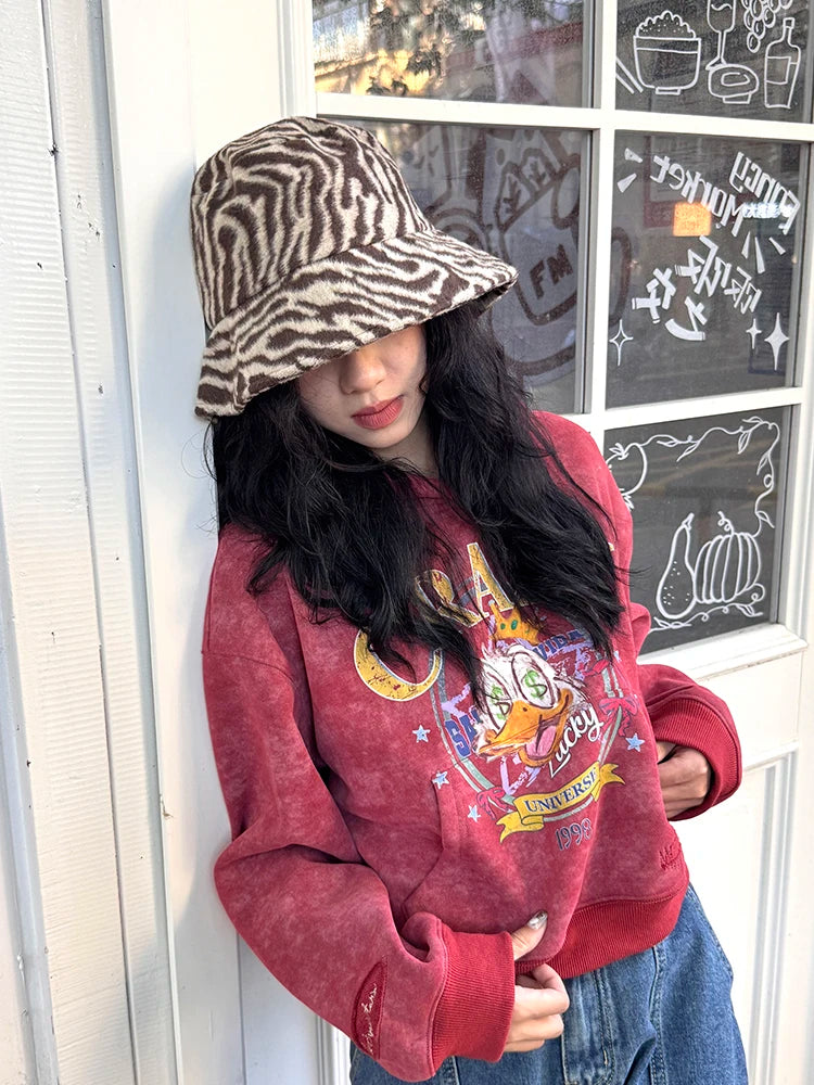 2025 Winter New Arrivals Y2K Vintage Zebra-Stripe Hat For Woman