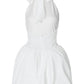 Halter Backless Bubble Short Dresses Elegant White Black Summer Dress Woman Clothing 2025