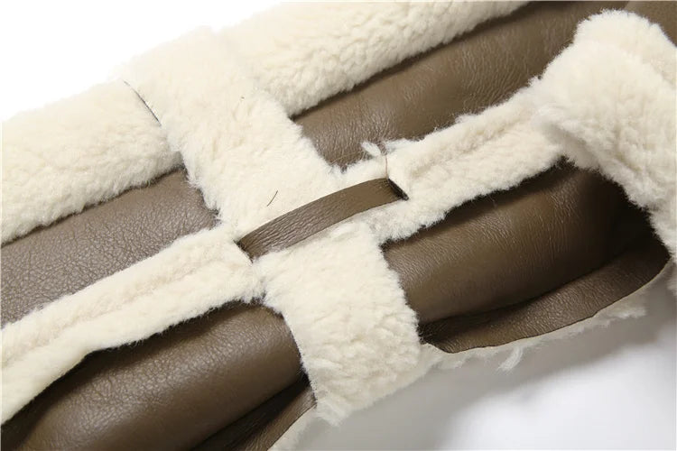 Furry Patchwork Women Crop Jacket Hipster Full Sleeve Open Stitch Hipster Streetwear Warm Outwear Basic Wild Coat