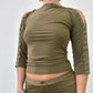 Women Retro Y2K Off Shoulder 3/4 Sleeve Top Asymmetric Neckline with Eyelet Details Fitted Casual Blouse Trendy Outfits