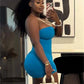 Sexy Hottie Dress Women Fashion Classic Chic Sleeveless Stretch Skinny Wild Party Club Street Peach Hip Mini Bodycon