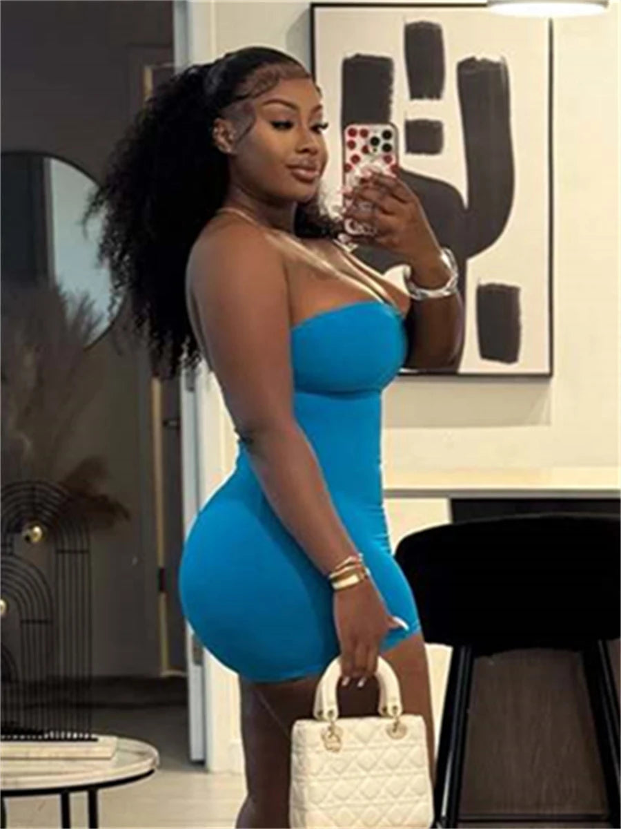 Sexy Hottie Dress Women Fashion Classic Chic Sleeveless Stretch Skinny Wild Party Club Street Peach Hip Mini Bodycon