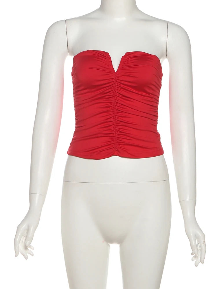 Sexy Corset Tops Women Y2K Strapless Summer Trend Skinny Midnight Daily Simple Classic Hottie High Street Mini Tops