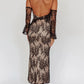 Floral Lace Slim Elegant Dresses For Women V Neck Off The Shoulder Long Sleeve High Waist Bodycon Dress Party Clubwear