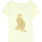 Women's Chic T‑Shirt with Cheetah Graphic Print, V‑Neck Short Sleeve Slim Fit Tee for Summer, Fashion Daily Wear Top