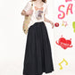 Elastic Waist Pleated Side Pocket Wide Leg Cropped Pants for Women