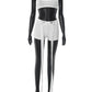 Metal Buckle Decoration 2 Piece Set Women Square Collar Tank Tops+Long Ribbon Shorts Hottie High Street Style Outfits