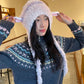 Y2K Sweet Macaron Goat Ear Pom Pom Beanie For Women