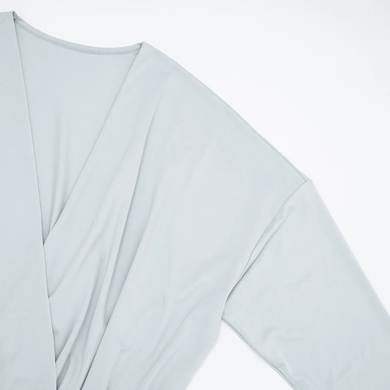 Sexy V-Neck Dress Women Elegant Peach Hip Full Sleeve Autumn Fashion 2025 Banquet Party Clubwear Skinny Mini Bodycon