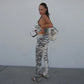 Zebra Print Two Piece Matching Set Halter Top and Pants Fashionable Woman Clothing Rave Outfits Y2k Streetwear