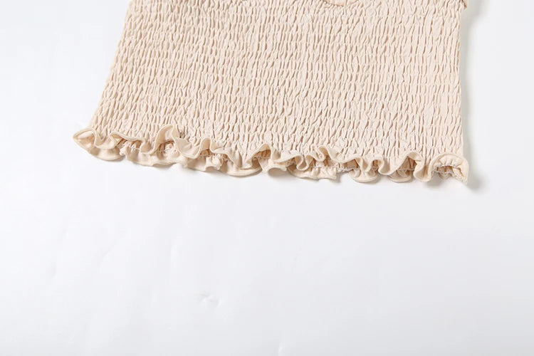 Ruched Elegant 2 Piece Set Women Skew Collar Backless Crop Tops+Metal Buckle Decoration Skirts Matching Solid Outfits