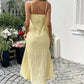 Women's 3D Flower Halter Maxi Dress Crinkled Textured Fabric Sleeveless Flowy Long Dress for Casual Summer Wear