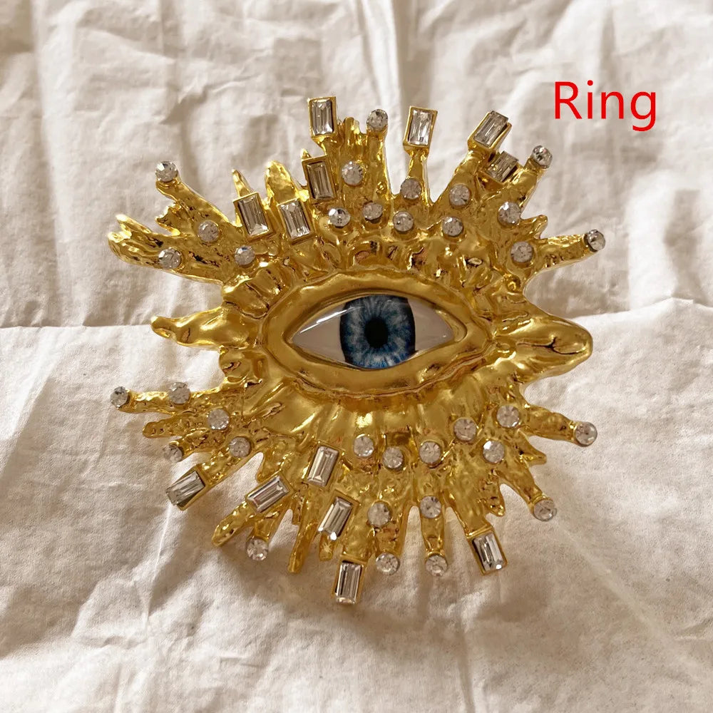 Baroque Style Fashion Alloy Big Eyes Dangle Earrings For Women Jewelry Exaggerated Ladys' Statement Earrings  Accessories