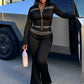 Sporty Style Rhinestone 2 Piece Set Woman Zip Stand Collar Cardigan Jacket+Elastic Waist Flare Pants Fashion Streetwear