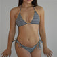 Women Polka Dot Striped Bikini Set Halter Triangle Top Side Tie Bottom 2 Piece Swimsuit Beachwear Summer Bathing Suit