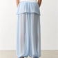 Women Y2K Layered Ruffle Skirt Waist Chiffon Pants Sheer Loose Harem Trousers Drawstring Hem Beach Cover Up Pants