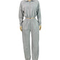 Sporty 2-Piece Set Women Zip Polo-Neck Drawstring Crop Tops+Stripe Pants Matching Simple Casual Tracksuit Streetwear