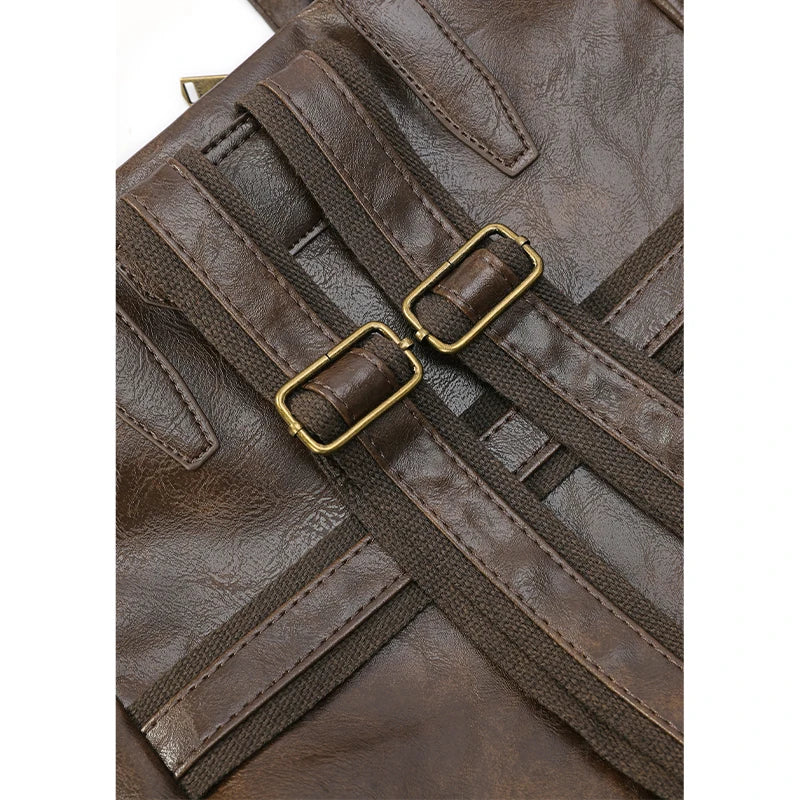 Minimalist Preppy Brown Large Capacity Versatile Backpack For Women