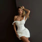 3d-Flower Off Shoulder Backless Mini Dress Sexy White Party Dresses Woman 2026