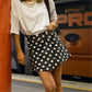 Casual Summer Polka Dot Print Mini Jeans Skirts Women Denim Wrap Skirts for Beach Vacation Club Y2K Vintage Streetwear