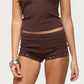 Y2K Retro Rivet Stud Decor Low Waist Shorts Women Stretch Slim Bodycon Mini Hot Pants Casual Clubwear Booty Shorts