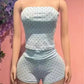 Chic Polka Dot Print 2 Piece Set Women Fashion Halter Tank Top+Patchwork Bike Short Sexy Trend Party Club Streetwear