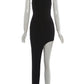 One-Shoulder Sleeveless Asymmetrical Hem Dress Women Solid Skinny Classic Sexy Midnight Hottie Summer Fashion Bodycon