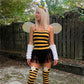 Women Ladybug Costume Set Spaghetti Strap Mini Dress Lace Apron Cute Animal Themed Role Play Outfit Halloween Cosplay