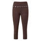 Women Y2K Low Waist Fold Over Capri Leggings with Button Detail Slim Fit Cropped Pants Streetwear Casual Summer Outfits