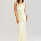 Satin Backless Draped Sexy Maxi Dress Women Fashion Cowl Neck Sleeveless High Waist Club Party Long Dress Female New
