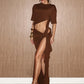 Sexy hollow Dress Women Elegant Irregular Hem Knot Patchwork Short Sleeve Ruched Fashion Classic Party Club Bodycon