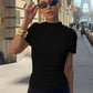 Fashion Asymmetric Ruched Top Women T Shirts White Black Summer Clothing 2026