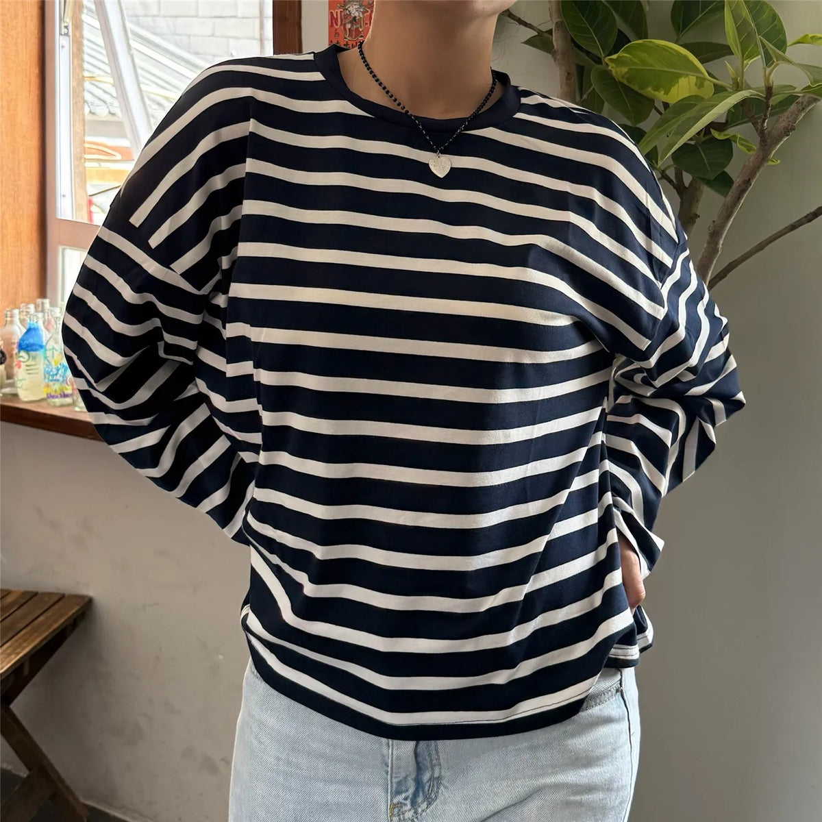 Autumn Spring Long Sleeve Striped T-Shirts Women Basic Casual Tops Female Cozy Loose Blouse Tees Harajuku T Shirt New