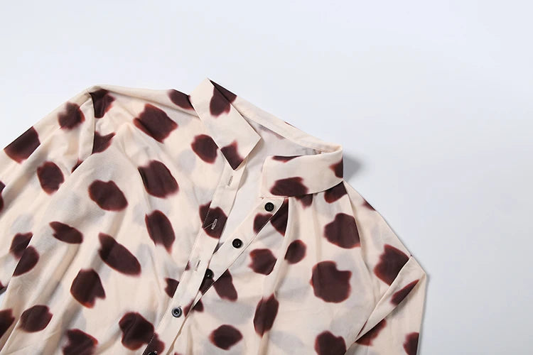 Silk Scarf Strap Patchwork Dress Women Sexy Single-Breasted Full Sleeve Polka Dot Print Hottie Music Festival Bodycon