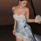 Patchwork Jacquard Dress Women Irregular Hem Irregular Metal Decoration Hollow Vacation Elegant Beach Party Vestidos