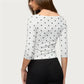 Women Vintage Polka Dot Crop Top Deep V 3/4 Sleeve Wrap Bust Slim Fitted Short T Shirt Retro Casual Y2K Basic Blouse