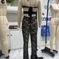 Women Sexy See Through Long Pant Jumpsuit Chic Deep V Neck Floral Lace Romper Cut Out Mesh Outfits Playsuit Streetwear