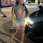 Polka Dot Sexy 2 Piece Set Women Side Split Sleeveless Bandage Bodysuit+Shorts Matching Hipster Party Clubwear Suits