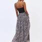 Women Zebra Print Spaghetti Strap Sexy Maxi Dress Mesh Patchwork Sweetheart Neck Sleeveless High Waist Long Party Dress